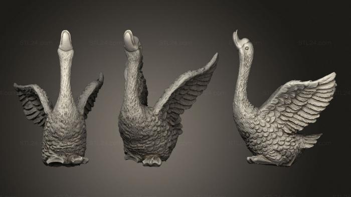 Статуэтки животных (Лебедь 2, STKJ_2508) 3D модель для ЧПУ станка